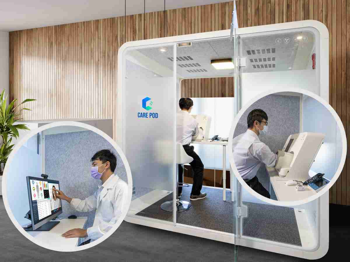 达擎于医疗科技展中展出＂远距诊疗舱＂，，以因应医疗数字化及社会高龄化趋势下、、复诊及慢性病患等族群对于远距看诊需求逐渐升高所推出的创新整合方案。。多功能合一、、高隐私性的远距诊疗舱可根据病患端与医师端的不同需求，，提供弹性化及客制化功能，，，节省医生和病患的精力及时间